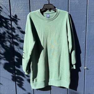 Maternity- Green Crewneck Sweatshirt Dress